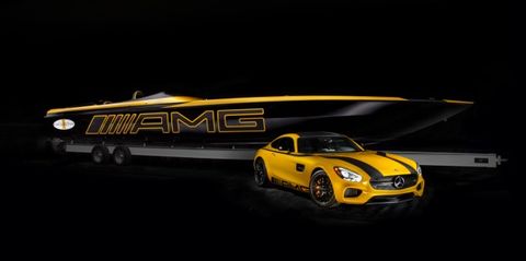 2016 Mercedes-AMG GT S and boat