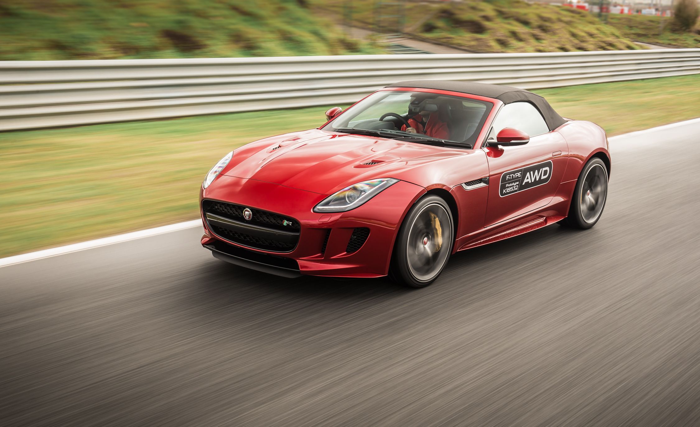 jaguar f type red convertible