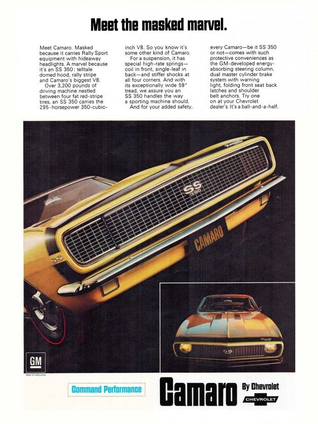 1967 chevy camaro ss advertisement