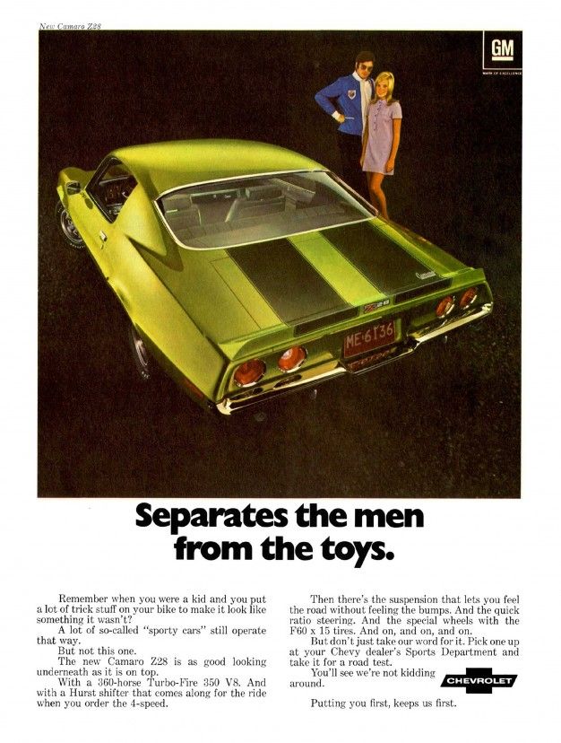 1970 chevrolet camaro z28 advertisement