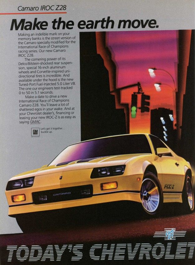 1985 chevrolet camaro z28 advertisement