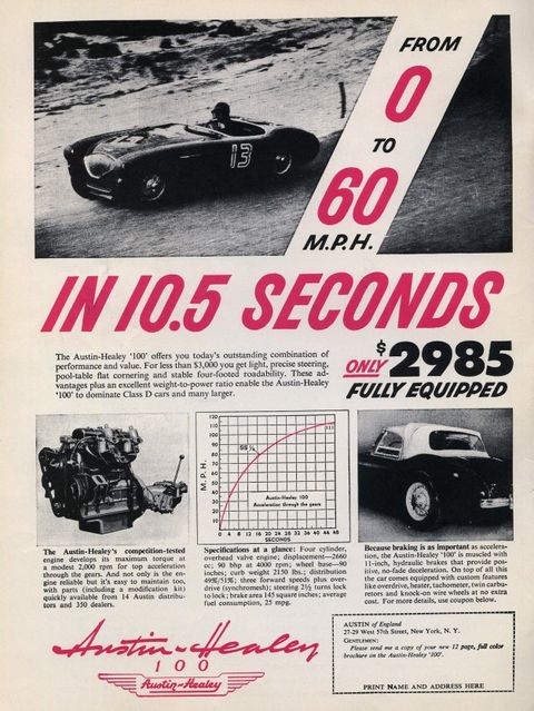 1955 austin healey 100 ad