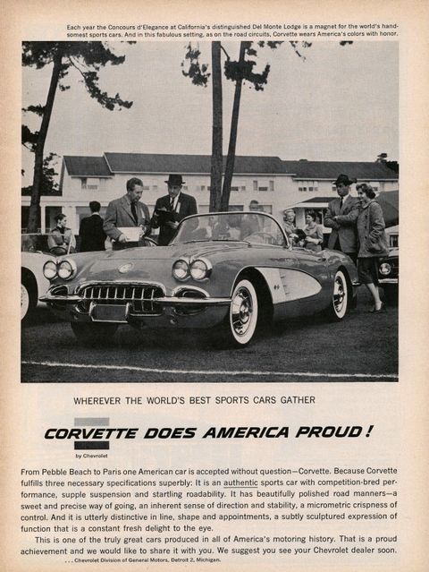 1958 chevy corvette ad