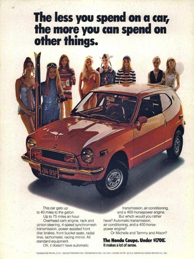 car advertising 70s