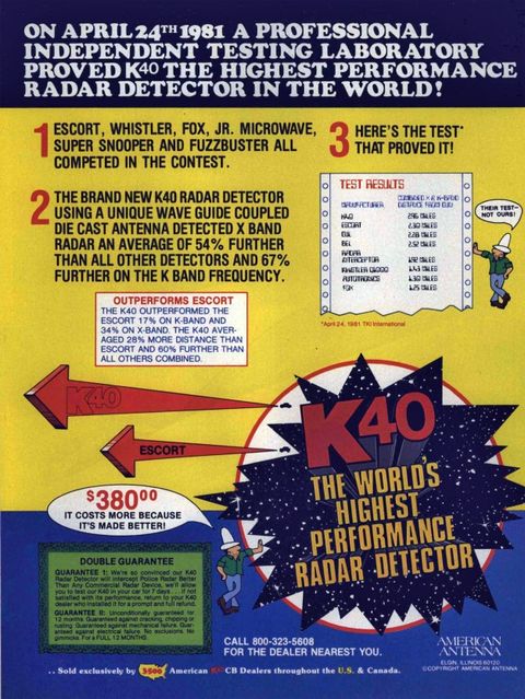k40 the world's highest performance radar detector