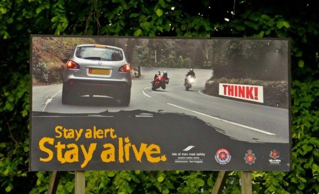 Isle of Man Road Safety sign