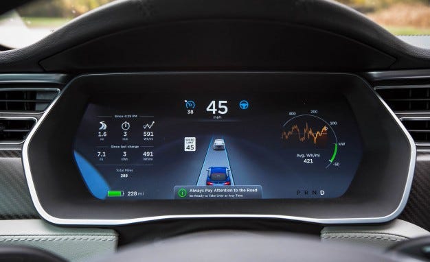 tesla model s measuring screen