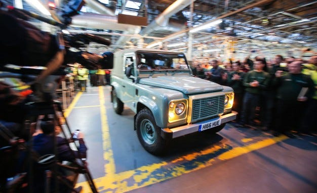 final land rover defender rolls off the