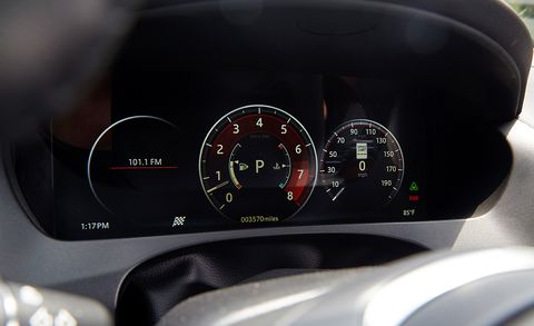 Speedometer, Gauge, Tachometer, Trip computer, Measuring instrument, Fuel gauge, Odometer, Luxury vehicle, Coquelicot, Steering part, 