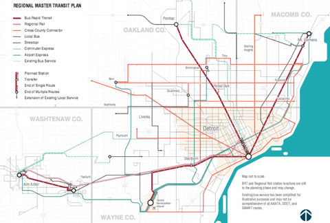 Detroit regional transit master plan