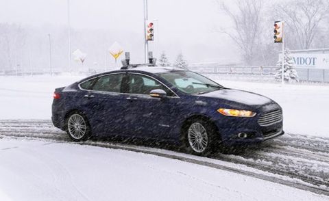 Ford Fusion snow autonomous