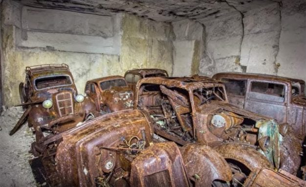 Abandoned French Cars Found in a Mine, Possibly Hidden during World War ...