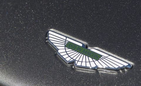 Aston Martin badge on a DB11