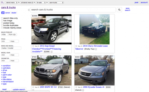 Can Facebook Compete With Craigslist For Used Car Listings