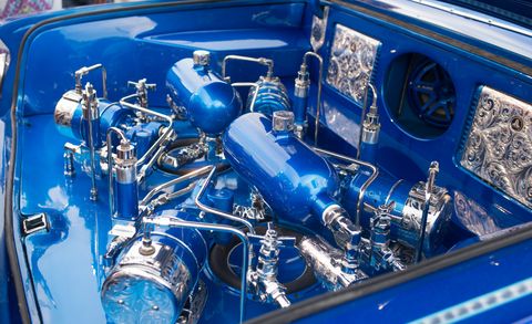 Engine, Vehicle, Car, Auto part, Custom car, Electric blue, 