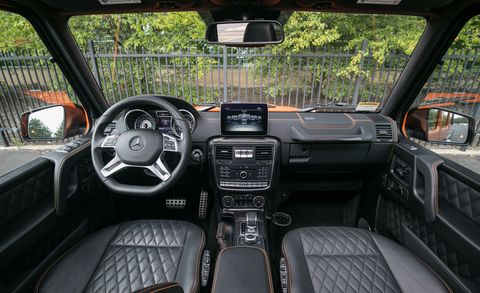 land vehicle, interior, vehicle, car, motor vehicle, mercedes benz g class, steering wheel, luxury vehicle, sport utility vehicle, compact car, center console,