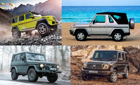 Collage of 4 Mercedes G Wagons