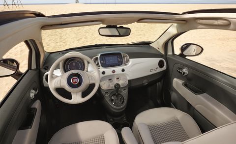Land vehicle, Vehicle, Car, City car, Motor vehicle, Fiat 500, Fiat, Center console, Steering wheel, Fiat 500, 