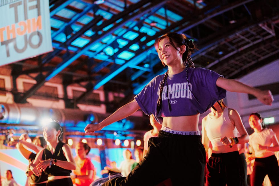 a man dancing in a gym