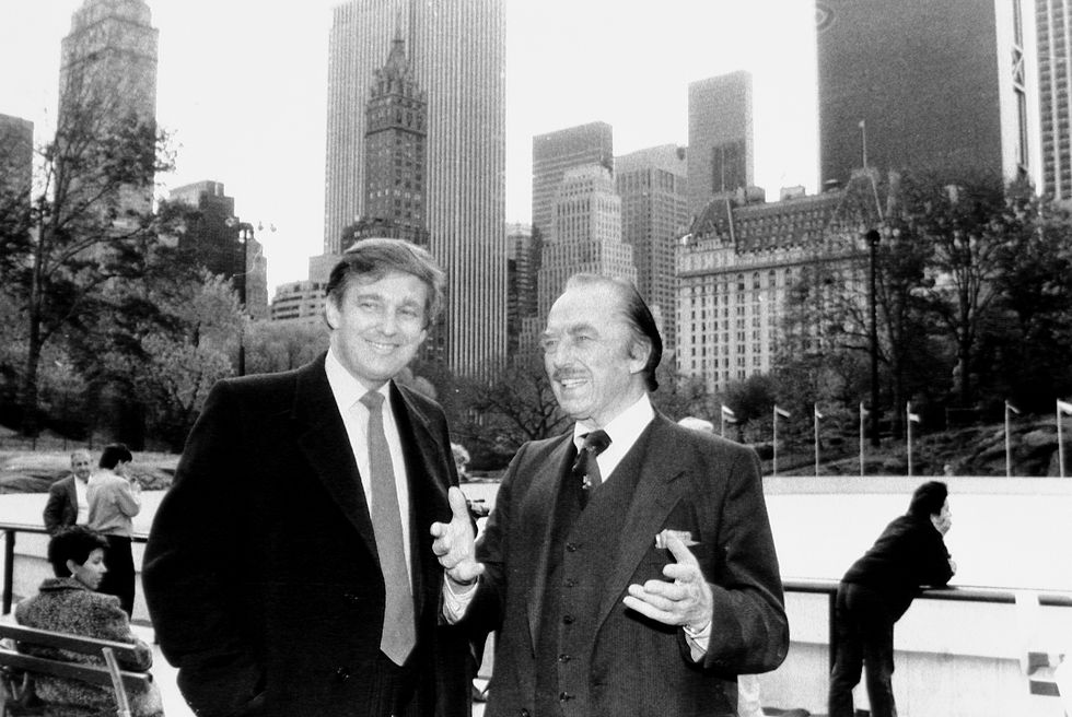 donald trump and father fred trump at opening of wollman rink in 1987