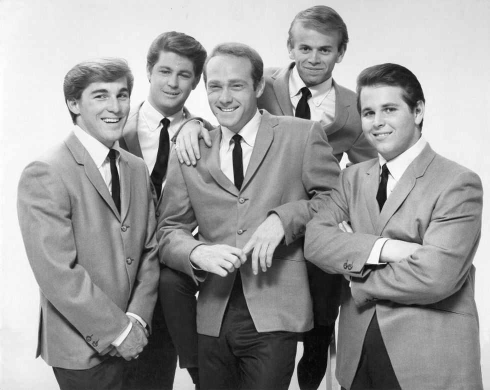 The Beach Boys in 1964. (L-R) Dennis Wilson, Brian Wilson, Mike Love, Al Jardine, Carl Wilson.