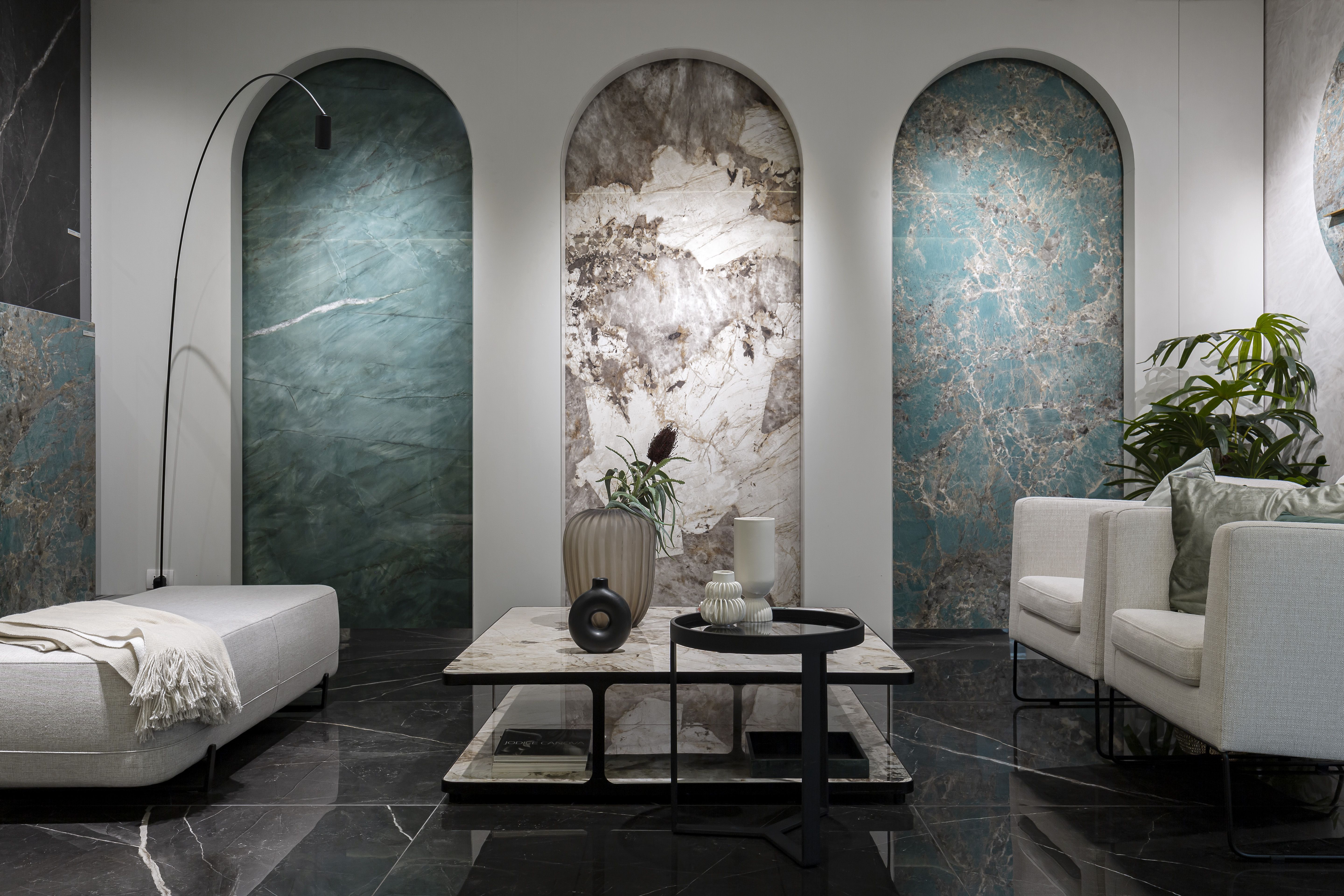 2022: marble, floors Elle | Decor Cersaie wood and effect stone