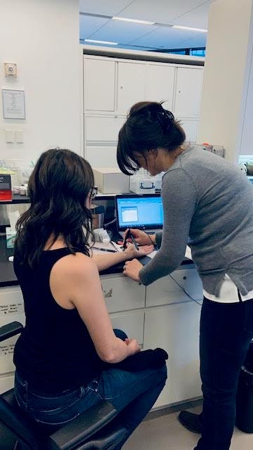 good housekeeping beauty lab scientists measuring skin moisturization levels using the corneometer device