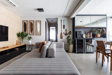 apartamento de joven pareja que adora la musica, arte, naturaleza y comer bien, el diseno de interiores lo combina todo