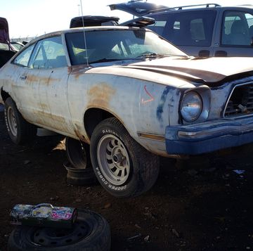 1976 ford mustang ii in colorado junkyard