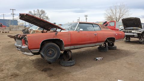 1971 chevrolet impala coupe in colorado wrecking yard