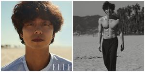 Hair, Photograph, Barechested, Hairstyle, Human, Surfer hair, Photography, Muscle, Jaw, Black-and-white, 
