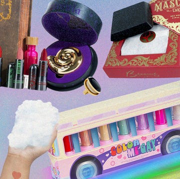 collage of toy makeup products