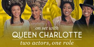 on set with queen charlotte two actors, one role