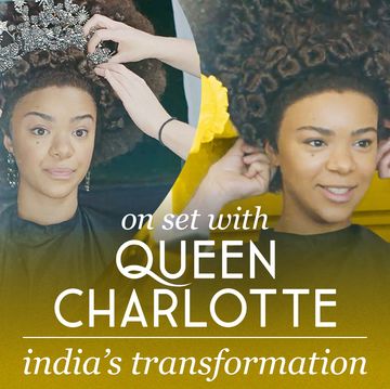 india amarteifio gets makeup and hair ready as young queen charlotte