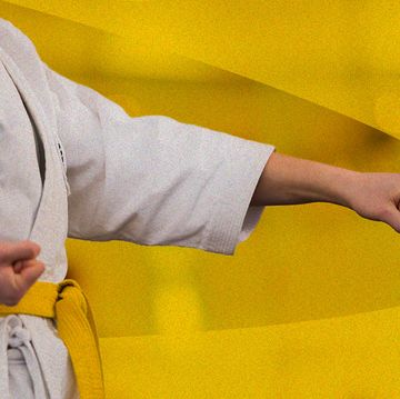 taekwondo instructor punching