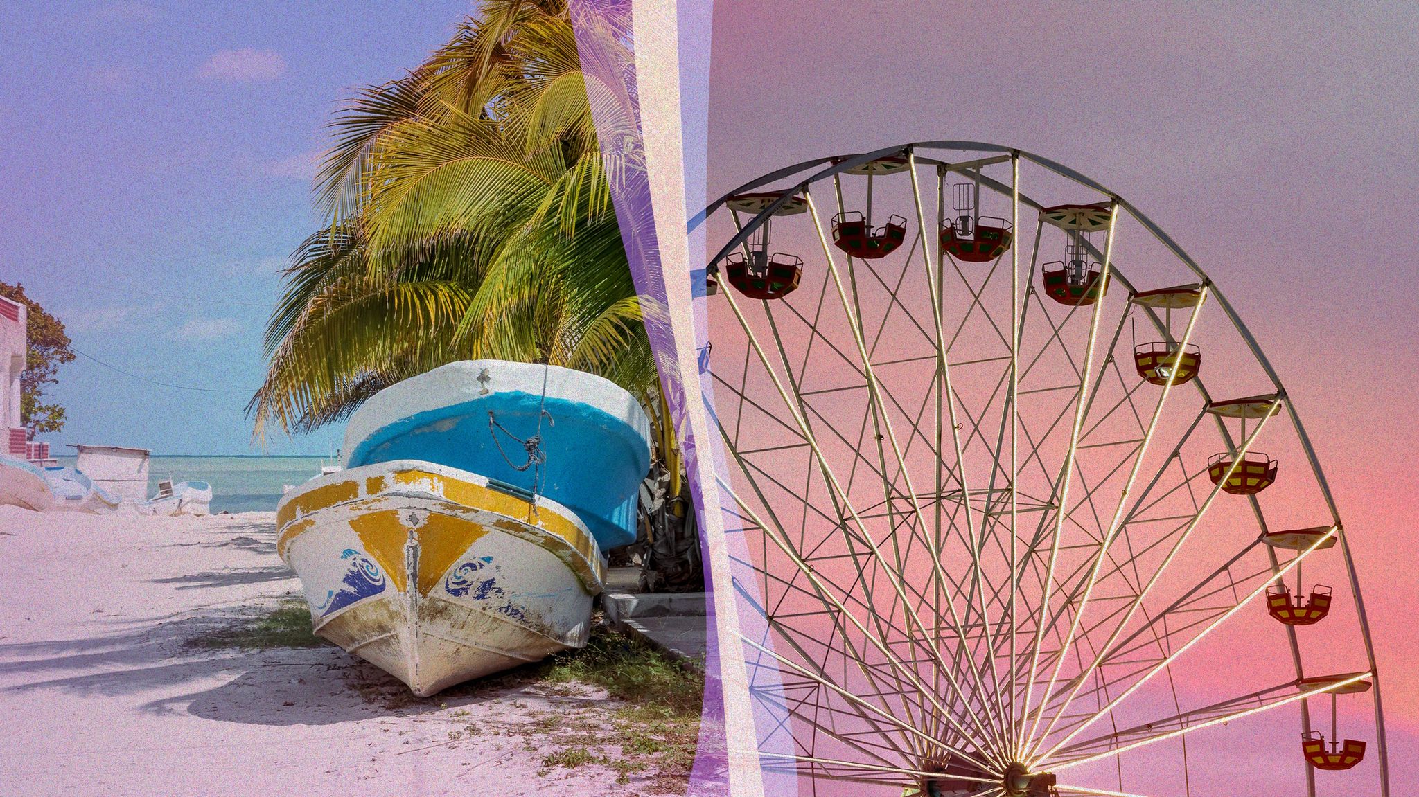 boats and ferris wheel