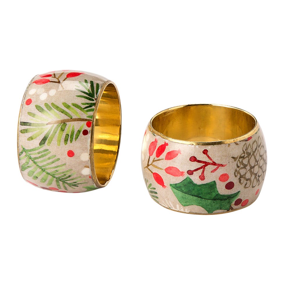Bangle, Fashion accessory, Jewellery, Tableware, Holly, Metal, 