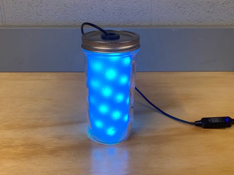 testing the led pumpkin light