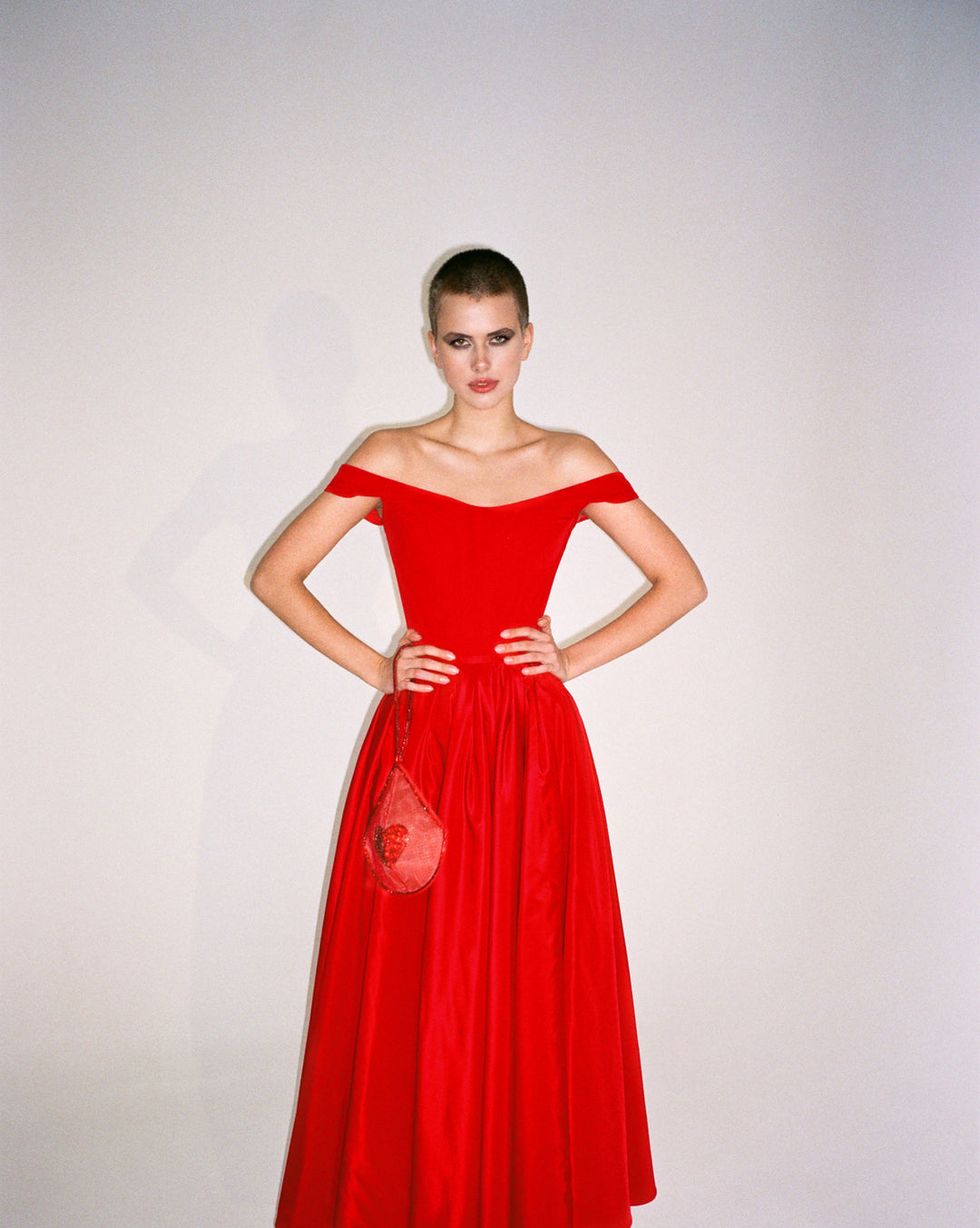 frolov red dress