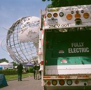 an nyc municipal electric garbage truck