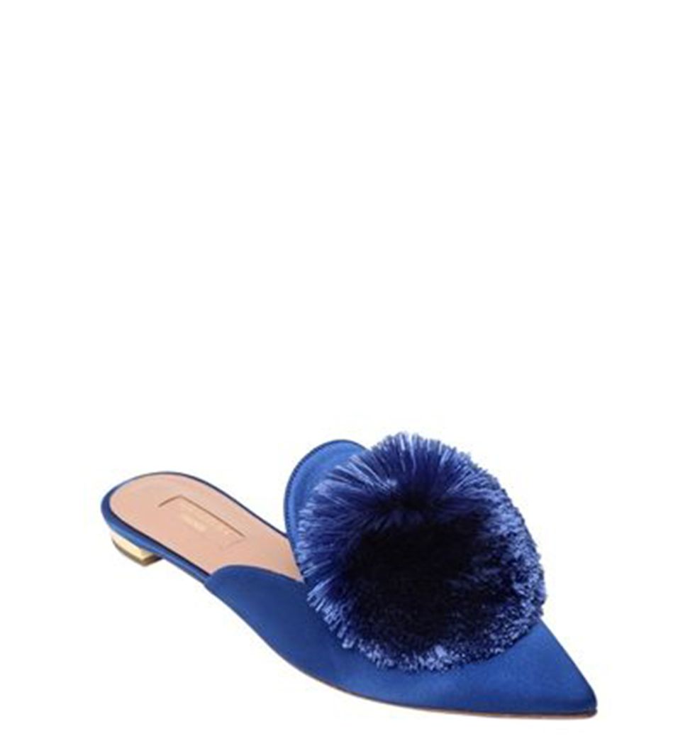 Footwear, Blue, Cobalt blue, Violet, Shoe, Slipper, Product, Electric blue, Purple, Fur, 