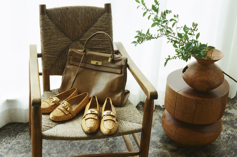 Brown, Product, Flowerpot, Tan, Houseplant, Boot, Still life photography, Beige, Leather, Herb, 