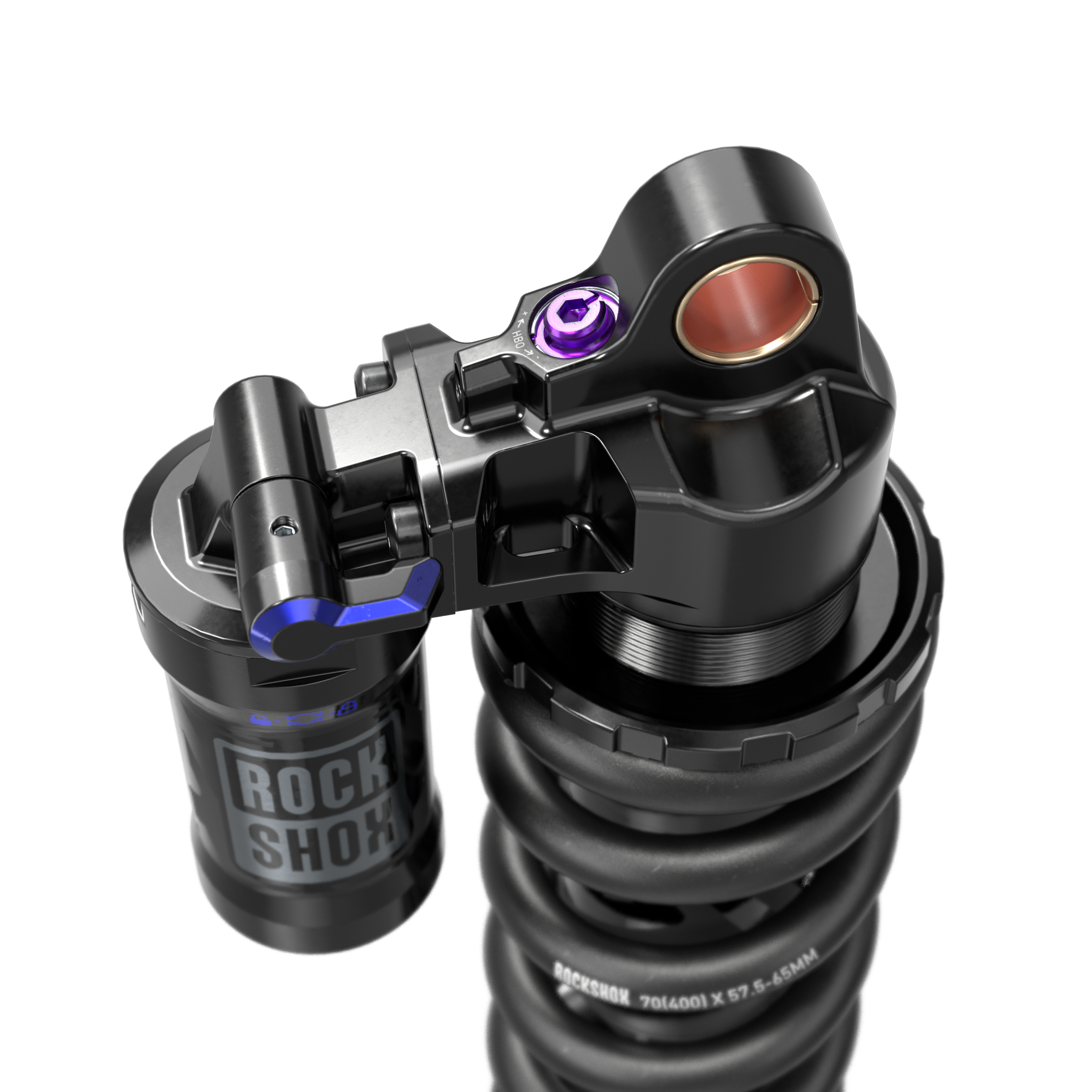 Hydraulic bottom out is an option for 2023 RockShox shocks. This feature is adjustable via a purple clicker on coil-spring shocks.