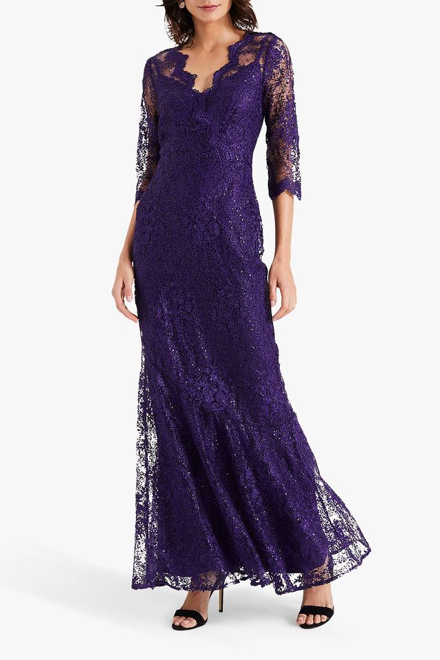 purple evening dresses  