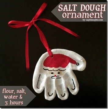 christmas crafts salt dough santa ornament