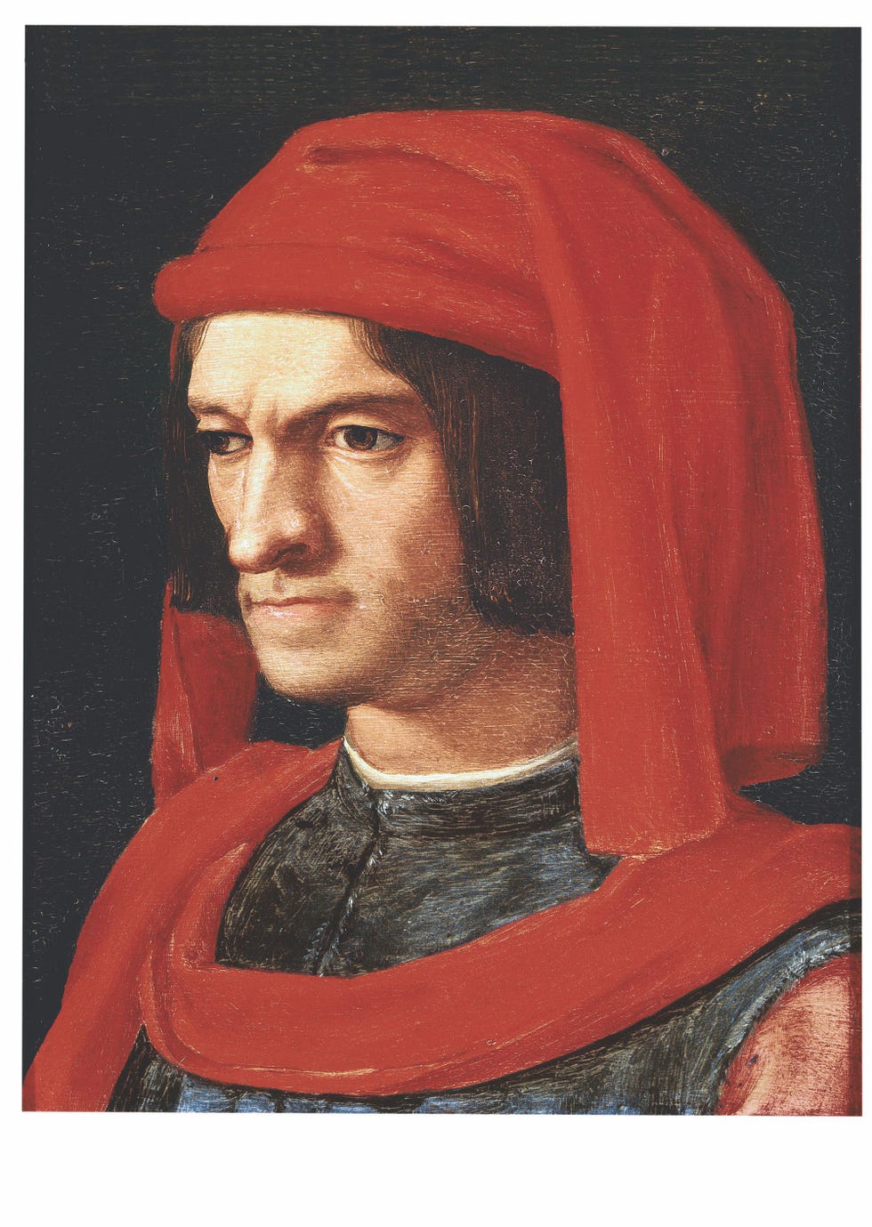 Een peinzende Lorenzo Il Magnifico op een portret dat Bronzino tussen 1565 en 1569 van hem schilderde Uffizi Florence