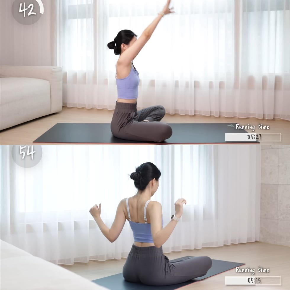 a person doing yoga