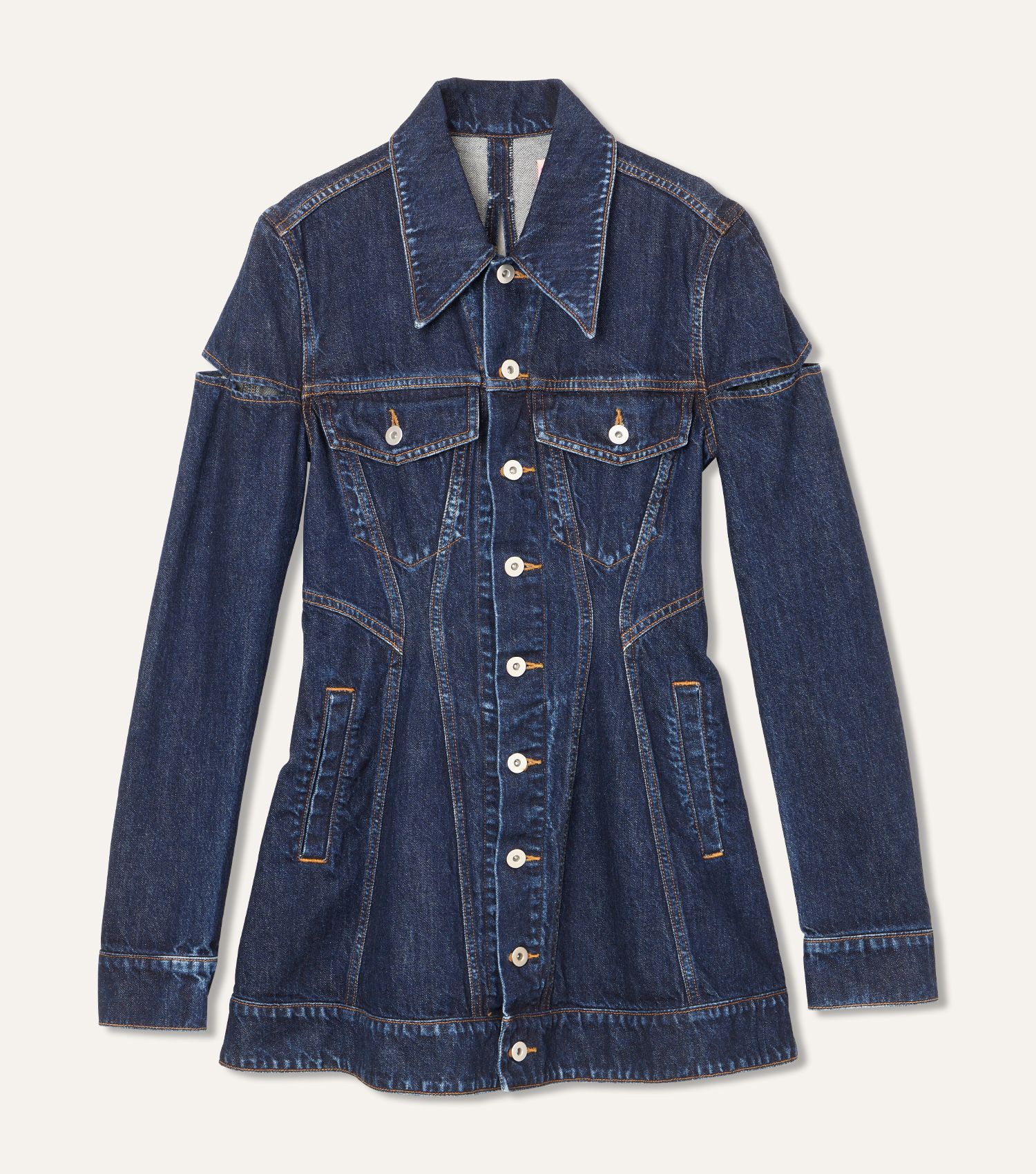 SQUARE-NECK BUSTIER DENIM DRESS｜FETICO