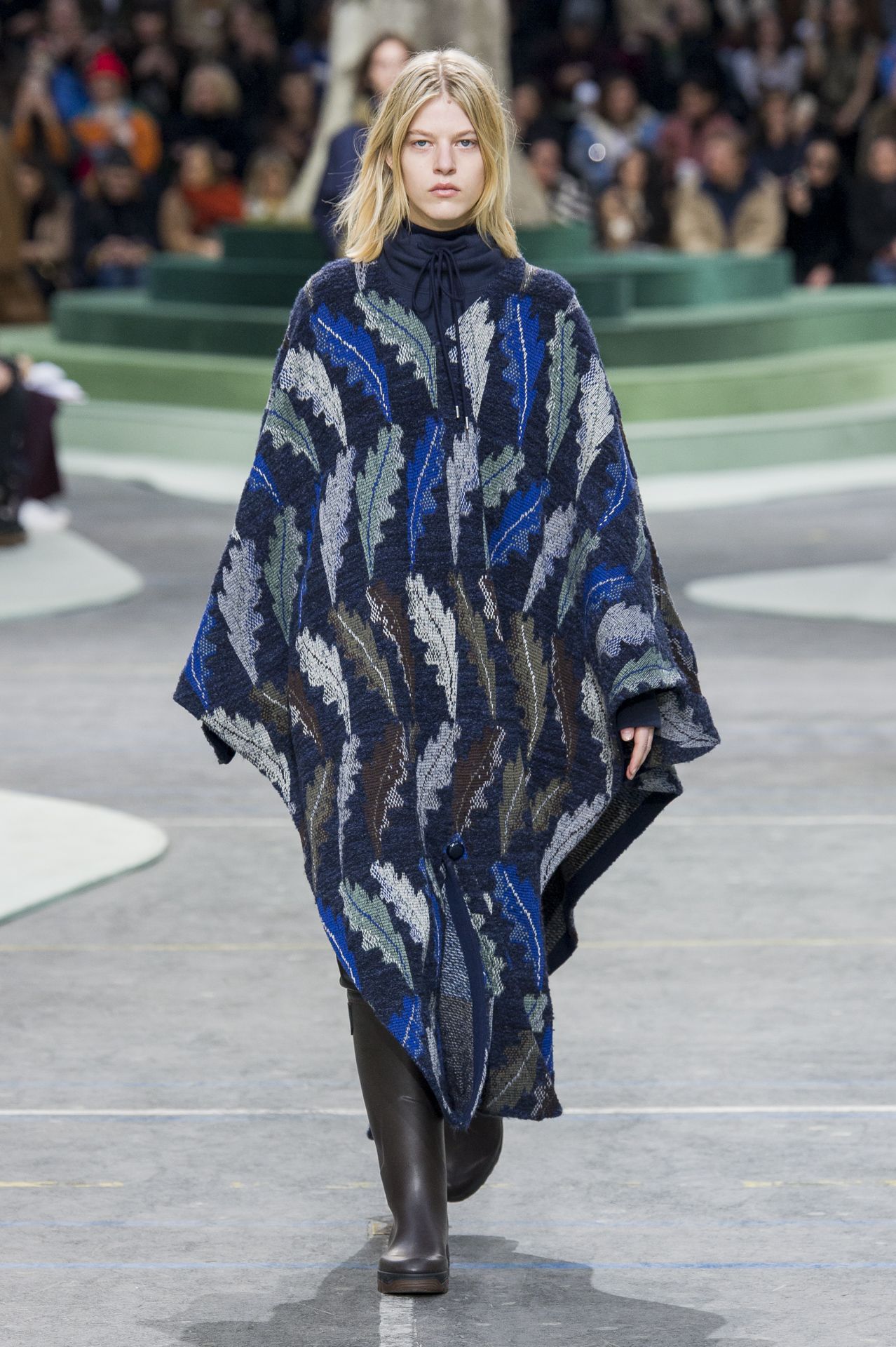 A model walks the runway during the Lacoste Womenswear Fall-Winter 2018/19  show held at Lycee Carnot as part of Paris Fashion Week on February 28,  2018 in Paris, France. Photo by Raul