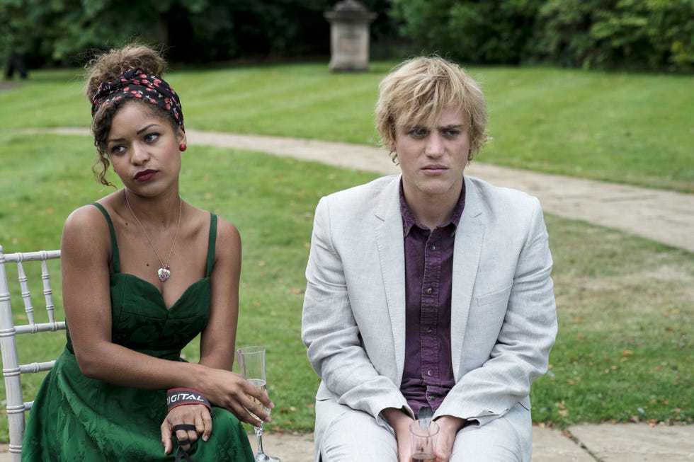 l r evie antonia thomas, dylan johnny flynn, luke daniel ings